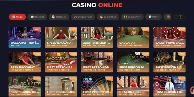 Game Casino online có nhiều siêu phẩm hot 
